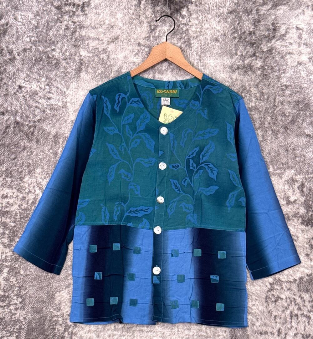 New Kusnadi Top Small Womens Mother Of Pearl Button Blouse